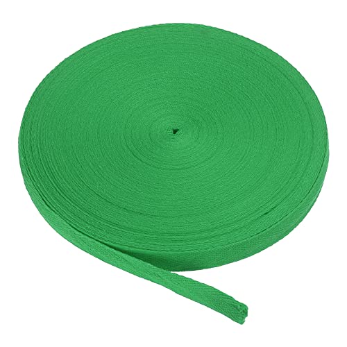 PATIKIL Baumwollband Baumwolle Gurtband 15mm x 45m, Schrägband Baumwoll Nahtband Köperband Saumband Einfassband Stoffband Webband zum Nähen für DIY Basteln Stricken Verpackungen, Gras-Grün von PATIKIL