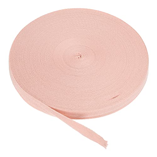 PATIKIL Baumwollband Baumwolle Gurtband 15mm x 45m, Schrägband Baumwoll Nahtband Köperband Saumband Einfassband Stoffband Webband zum Nähen für DIY Basteln Stricken Verpackungen, Hell-Pink von PATIKIL