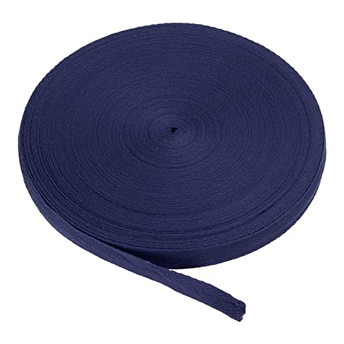 PATIKIL Baumwollband Baumwolle Gurtband 15mm x 45m, Schrägband Baumwoll Nahtband Köperband Saumband Einfassband Stoffband Webband zum Nähen für DIY Basteln Stricken Verpackungen, Navy blau von PATIKIL