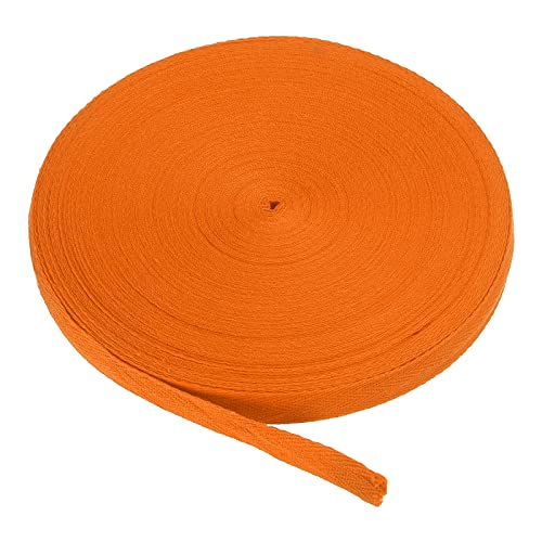 PATIKIL Baumwollband Baumwolle Gurtband 15mm x 45m, Schrägband Baumwoll Nahtband Köperband Saumband Einfassband Stoffband Webband zum Nähen für DIY Basteln Stricken Verpackungen, Orange von PATIKIL