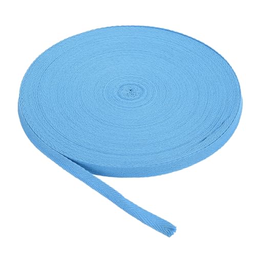 PATIKIL Baumwollband Baumwolle Gurtband 15mm x 45m, Schrägband Baumwoll Nahtband Köperband Saumband Stoffband Webband Ribbon zum Nähen für DIY Basteln Stricken Verpackungen, Helles Cyan von PATIKIL