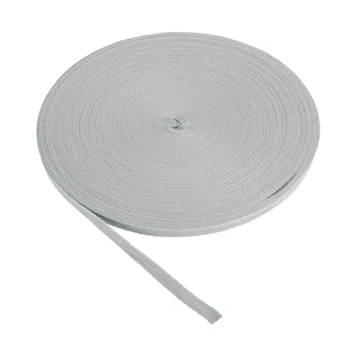 PATIKIL Baumwollband Baumwolle Gurtband 15mm x 45m, Schrägband Baumwoll Nahtband Köperband Saumband Stoffband Webband Ribbon zum Nähen für DIY Basteln Stricken Verpackungen, Silber-Grau von PATIKIL