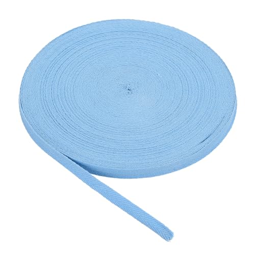 PATIKIL Baumwollband Baumwolle Gurtband 15mm x 45m, Schrägband Baumwoll Nahtband Köperband Saumband Stoffband Webband Ribbon zum Nähen für DIY Basteln Stricken Verpackungen, Staubiges Blau von PATIKIL