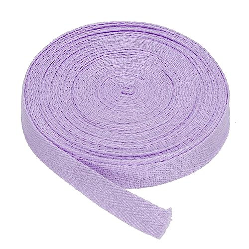 PATIKIL Baumwollband Baumwolle Gurtband 15mm x 9m, Schrägband Baumwoll Nahtband Köperband Saumband Einfassband Stoffband Webband zum Nähen für DIY Basteln Stricken Verpackung, Helles Lila von PATIKIL