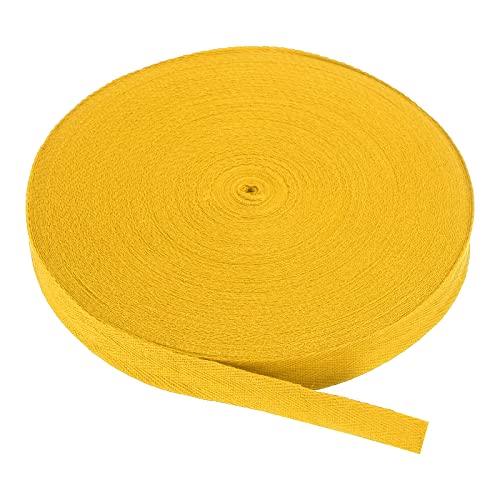 PATIKIL Baumwollband Baumwolle Gurtband 20mm x 45m, Schrägband Baumwoll Nahtband Köperband Saumband Einfassband Stoffband Webband zum Nähen für DIY Basteln Stricken Verpackungen, Golden von PATIKIL