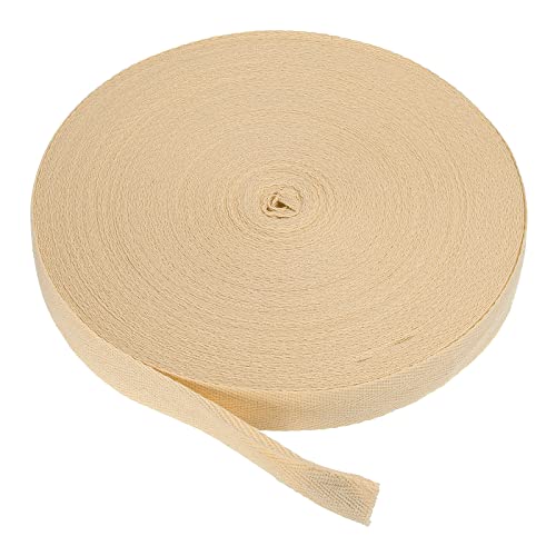 PATIKIL Baumwollband Baumwolle Gurtband 20mm x 45m, Schrägband Baumwoll Nahtband Köperband Saumband Einfassband Stoffband Webband zum Nähen für DIY Basteln Stricken Verpackungen, Khaki von PATIKIL