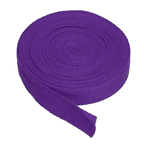 PATIKIL Baumwollband Baumwolle Gurtband 20mm x 9m, Schrägband Baumwoll Nahtband Köperband Saumband Einfassband Stoffband Webband für DIY Nähen Basteln Stricken Verpackungen, Dunkelviolett von PATIKIL