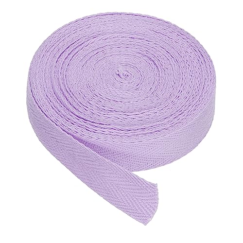 PATIKIL Baumwollband Baumwolle Gurtband 20mm x 9m, Schrägband Baumwoll Nahtband Köperband Saumband Einfassband Stoffband Webband zum Nähen für DIY Basteln Stricken Verpackung, Helles Lila von PATIKIL