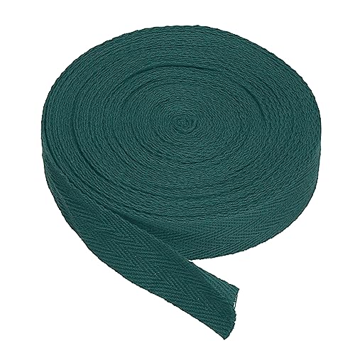 PATIKIL Baumwollband Baumwolle Gurtband 20mm x 9m, Schrägband Baumwoll Nahtband Köperband Saumband Einfassband Stoffband Webband zum Nähen für DIY Basteln Stricken Verpackungen, Dunkelgrün von PATIKIL