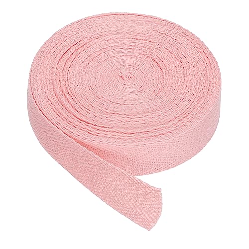 PATIKIL Baumwollband Baumwolle Gurtband 20mm x 9m, Schrägband Baumwoll Nahtband Köperband Saumband Einfassband Stoffband Webband zum Nähen für DIY Basteln Stricken Verpackungen, Hell-Pink von PATIKIL