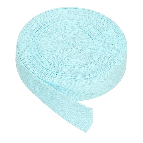 PATIKIL Baumwollband Baumwolle Gurtband 20mm x 9m, Schrägband Baumwoll Nahtband Köperband Saumband Einfassband Stoffband Webband zum Nähen für DIY Basteln Stricken Verpackungen, Hellblau von PATIKIL