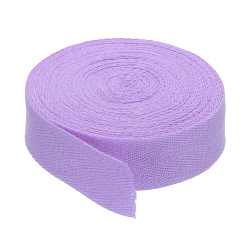 PATIKIL Baumwollband Baumwolle Gurtband 30mm x 9m, Schrägband Baumwoll Nahtband Köperband Saumband Einfassband Stoffband Webband zum Nähen für DIY Basteln Stricken Verpackung, Helles Lila von PATIKIL