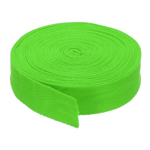 PATIKIL Baumwollband Baumwolle Gurtband 30mm x 9m, Schrägband Baumwoll Nahtband Köperband Saumband Einfassband Stoffband Webband zum Nähen für DIY Basteln Stricken Verpackung, Limettengrün von PATIKIL