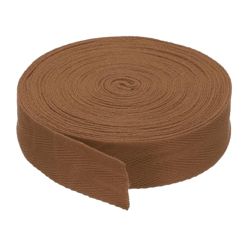 PATIKIL Baumwollband Baumwolle Gurtband 30mm x 9m, Schrägband Baumwoll Nahtband Köperband Saumband Einfassband Stoffband Webband zum Nähen für DIY Basteln Stricken Verpackungen, Kaffee von PATIKIL