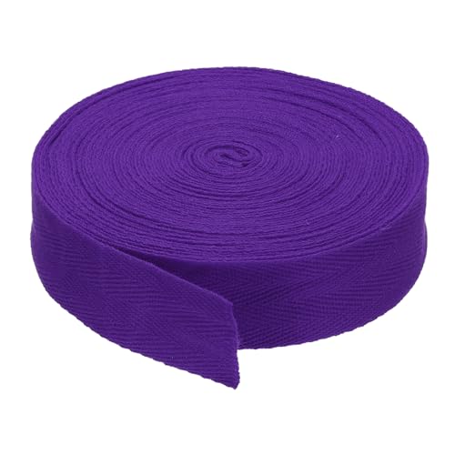 PATIKIL Baumwollband Baumwolle Gurtband 30mm x 9m, Schrägband Baumwoll Nahtband Köperband Saumband Einfassband Stoffband Webband zum Nähen für DIY Basteln Stricken Verpackungen, Lila von PATIKIL