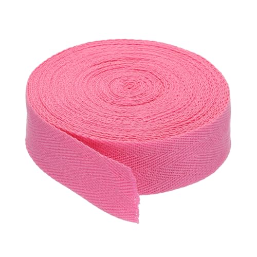 PATIKIL Baumwollband Baumwolle Gurtband 30mm x 9m, Schrägband Baumwoll Nahtband Köperband Saumband Einfassband Stoffband Webband zum Nähen für DIY Basteln Stricken Verpackungen, Rosa von PATIKIL