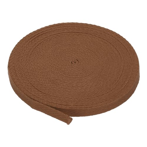 PATIKIL Baumwollband Baumwolle Gurtband 6mm x 9m, Schrägband Baumwoll Nahtband Köperband Saumband Einfassband Stoffband Webband für DIY Nähen Basteln Stricken Verpackungen, Dunkler Kaffee von PATIKIL