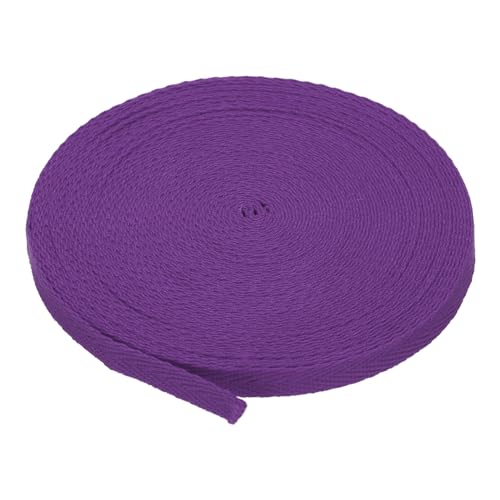 PATIKIL Baumwollband Baumwolle Gurtband 6mm x 9m, Schrägband Baumwoll Nahtband Köperband Saumband Einfassband Stoffband Webband zum Nähen für DIY Basteln Stricken Verpackung, Dunkelviolett von PATIKIL