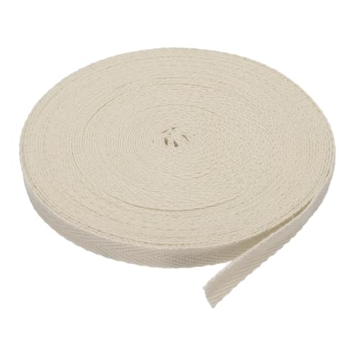 PATIKIL Baumwollband Baumwolle Gurtband 6mm x 9m, Schrägband Baumwoll Nahtband Köperband Saumband Einfassband Stoffband Webband zum Nähen für DIY Basteln Stricken Verpackungen, Beige von PATIKIL