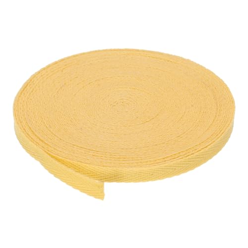 PATIKIL Baumwollband Baumwolle Gurtband 6mm x 9m, Schrägband Baumwoll Nahtband Köperband Saumband Einfassband Stoffband Webband zum Nähen für DIY Basteln Stricken Verpackungen, Gold von PATIKIL