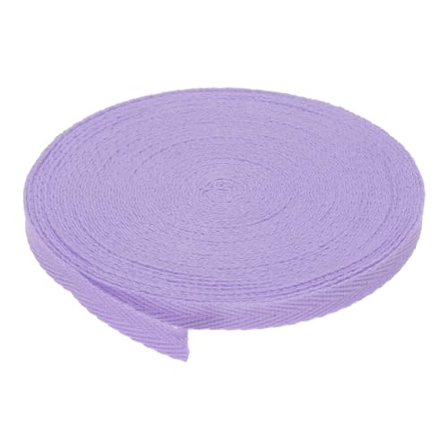 PATIKIL Baumwollband Baumwolle Gurtband 6mm x 9m, Schrägband Baumwoll Nahtband Köperband Saumband Einfassband Stoffband Webband zum Nähen für DIY Basteln Stricken Verpackungen, Helles Lila von PATIKIL