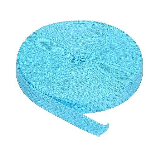 PATIKIL Baumwollband Baumwolle Gurtband 15mm x 9m, Schrägband Baumwoll Nahtband Köperband Saumband Einfassband Stoffband Webband zum Nähen für DIY Basteln Stricken Verpackungen, Blau von PATIKIL