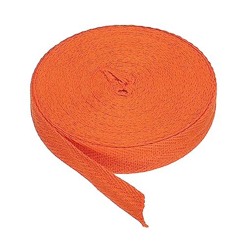 PATIKIL Baumwollband Baumwolle Gurtband 15mm x 9m, Schrägband Baumwoll Nahtband Köperband Saumband Einfassband Stoffband Webband zum Nähen für DIY Basteln Stricken Verpackungen, Orange von PATIKIL