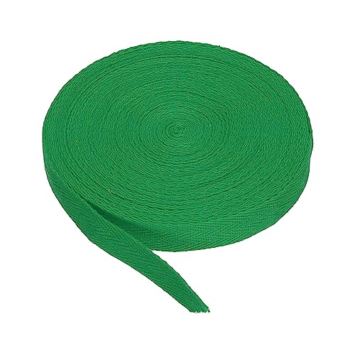 PATIKIL Baumwolle Köper Klebeband 15mm(5/8") 9m(10 Yards) Baumwolle Farbband Vorspannung Bindung Klebeband Fischgrät Gewebe Besatz für Nähen Geschenk Verpackung Handwerk Basteln Rasen Grün von PATIKIL