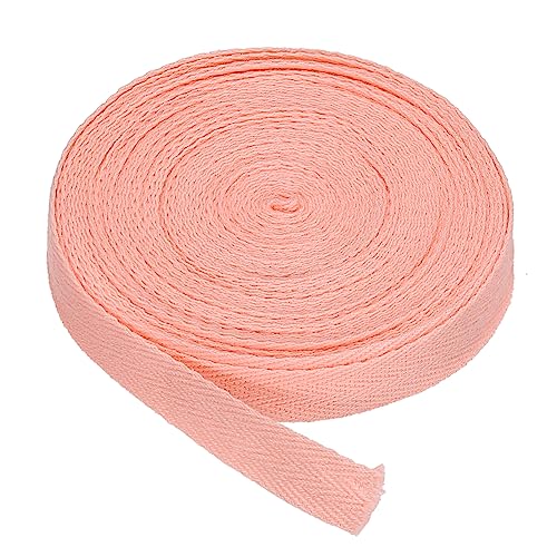 PATIKIL Baumwollband Baumwolle Gurtband 15mm x 9m, Schrägband Baumwoll Nahtband Köperband Saumband Einfassband Stoffband Webband zum Nähen für DIY Basteln Stricken Verpackungen, Rosa von PATIKIL