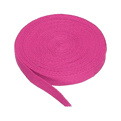 PATIKIL Baumwollband Baumwolle Gurtband 15mm x 9m, Schrägband Baumwoll Nahtband Köperband Saumband Einfassband Stoffband Webband zum Nähen für DIY Basteln Stricken Verpackungen, Rosenrot von PATIKIL