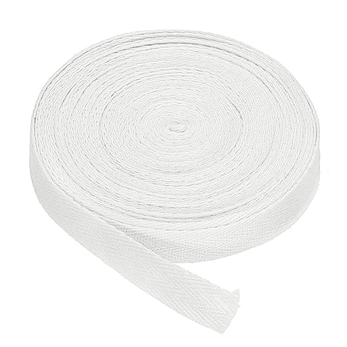 PATIKIL Baumwollband Baumwolle Gurtband 15mm x 9m, Schrägband Baumwoll Nahtband Köperband Saumband Einfassband Stoffband Webband zum Nähen für DIY Basteln Stricken Verpackungen, Weiß von PATIKIL