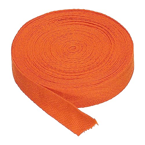PATIKIL Baumwollband Baumwolle Gurtband 20mm x 9m, Schrägband Baumwoll Nahtband Köperband Saumband Einfassband Stoffband Webband zum Nähen für DIY Basteln Stricken Verpackungen, Orange von PATIKIL