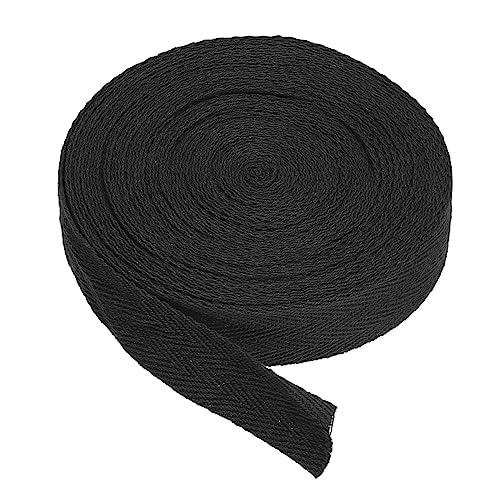 PATIKIL Baumwollband Baumwolle Gurtband 20mm x 9m, Schrägband Baumwoll Nahtband Köperband Saumband Einfassband Stoffband Webband zum Nähen für DIY Basteln Stricken Verpackungen, Schwarz von PATIKIL