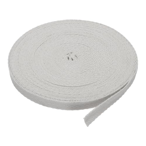 PATIKIL Baumwollband Baumwolle Gurtband 6mm x 9m, Schrägband Baumwoll Nahtband Köperband Saumband Einfassband Stoffband Webband zum Nähen für DIY Basteln Stricken Verpackungen, Hellgrau von PATIKIL