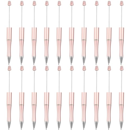 PATIKIL Beadable Pens, 20er Pack Schwarz Tinte Kunststoff Perlenstift Kreative DIY Kugelschreiber für Lehrer Büro DIY Handwerk Party Dekorationen Handgemachte Zubehör, Pink von PATIKIL