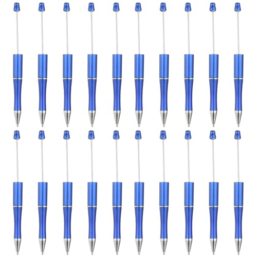 PATIKIL Beadable Pens, 20er Pack Schwarze Tinte Kunststoffperlenstift Kreative DIY-Kugelschreiber für Lehrer Büro DIY Handwerk Party Dekorationen Handgemachte Zubehör, Blau von PATIKIL