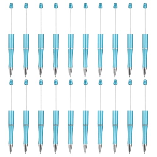 PATIKIL Beadable Pens, 20er Pack Schwarze Tinte Kunststoffperlenstift Kreative DIY-Kugelschreiber für Lehrer Büro DIY Handwerk Party Dekorationen Handgemachte Zubehör, Dunkelblau von PATIKIL