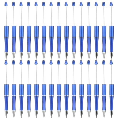 PATIKIL Beadable Pens, 30er Pack Schwarze Tinte Kunststoffperlenstift Kreative DIY-Kugelschreiber für Lehrer Büro DIY Handwerk Party Dekorationen Handgemachte Zubehör, Blau von PATIKIL