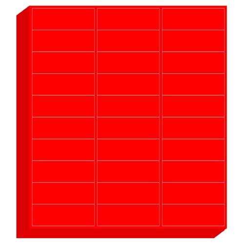 PATIKIL Druckfarbcodierungsetiketten 2,625 x 1 Zoll, 750 Stück Rechteckige farbige Etikettenaufkleber für Tintenstrahl-Laserdrucker Inventarverpackungskasten, fluoreszierendes Rot von PATIKIL