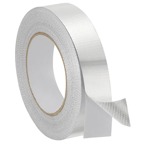 PATIKIL Duct Tape, 1.18 Zoll x 164.1 ft 5.91 Mil Heavy Duty Aluminiumfolie Klebeband Wasserdicht Glasfaser Isolierung Hitzebeständig für Lüftungskanäle HVAC Abdichtung Flicken, 1 Rolle von PATIKIL