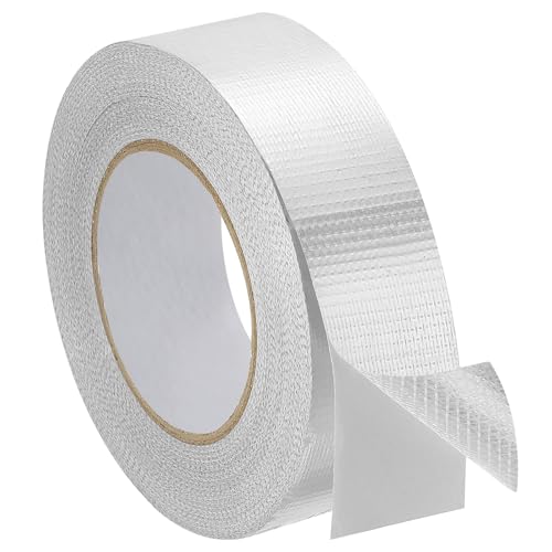 PATIKIL Duct Tape, 1.57 Zoll x 164.1 ft 5.91 Mil Heavy Duty Aluminiumfolie Klebeband Wasserdicht Glasfaser Isolierung Hitzebeständig für Lüftungskanäle HVAC Abdichtung Flicken, 1 Rolle von PATIKIL