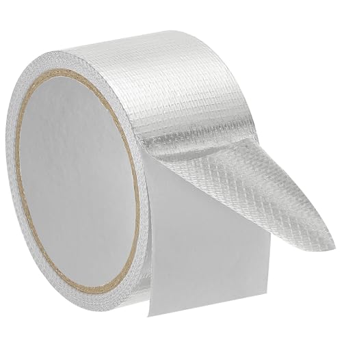 PATIKIL Duct Tape, 1.97 Zoll x 32.8 ft 5.91 Mil Heavy Duty Aluminiumfolie Klebeband Wasserdicht Glasfaser Isolierung Hitzebeständig für Lüftungskanäle HVAC Abdichtung Flicken, 1 Rolle von PATIKIL