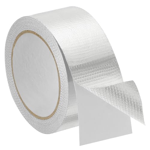 PATIKIL Duct Tape, 1.97 Zoll x 65.6 ft 5.91 Mil Heavy Duty Aluminiumfolie Klebeband Wasserdicht Glasfaser Isolierung Hitzebeständig für Lüftungskanäle HVAC Abdichtung Flicken, 1 Rolle von PATIKIL