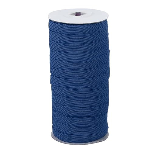 PATIKIL Elastische Bänder, 10 mm x 45 m, Polyester, flach, elastisch, zum Nähen, Basteln, DIY, Marineblau von PATIKIL