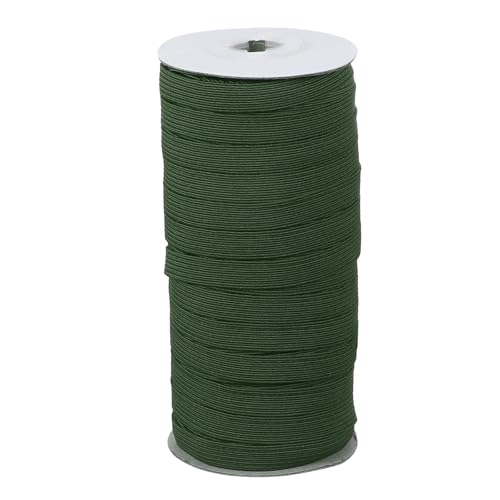 PATIKIL Elastische Bänder, 10 mm x 45 m, Polyester, flach, elastisch, zum Nähen, Basteln, DIY, Olivgrün von PATIKIL