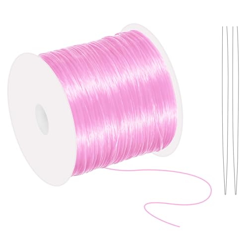 PATIKIL Elastisches Band für Armbänder, 0,8 mm x 131-Yard Dehnbares Armbandband für Perlen, Schmuck und Armbandherstellung, Pink von PATIKIL