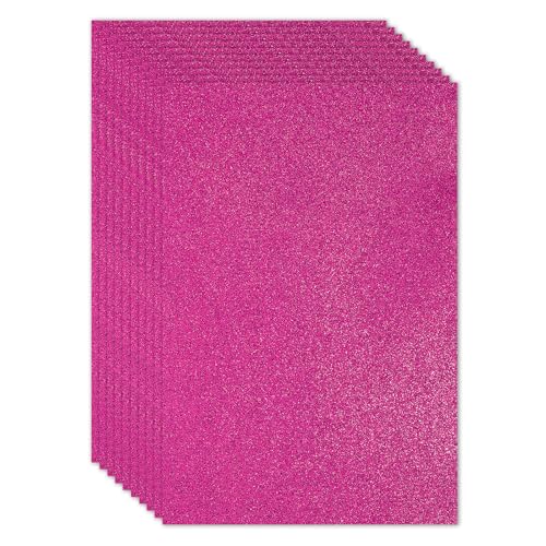 PATIKIL Glänzende, glitzernde EVA-Schaumstoffplatte, Fuchsia, 16" x 12", 2 mm dick, glitzernde EVA-Filzplatte mit selbstklebender Rückseite für DIY-Projekte, 10 Stück von PATIKIL