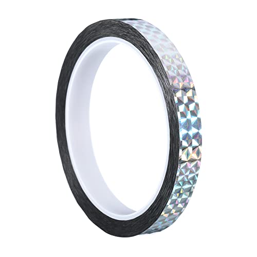 PATIKIL Glitzer Klebeband 12mm x 50m Washi Tape Holografische Selbstklebende Metallic Klebeband Reflektierender Prismenband für DIY Geschenkverpackung Party Dekoration Silber von PATIKIL