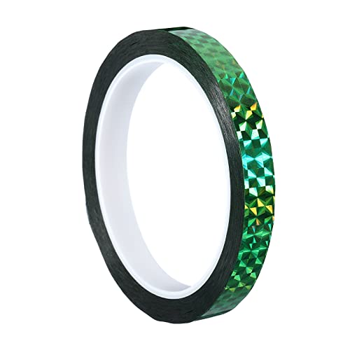 PATIKIL Glitzer Klebeband 12mm x 50m Washi Tape Holografische Selbstklebende Washi Tape Metallic Klebeband Reflektierender Prismenband für DIY Geschenkverpackung Party Dekoration Grün von PATIKIL