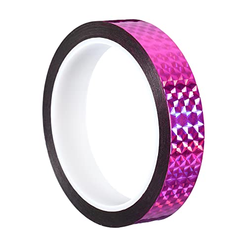 PATIKIL Glitzer Klebeband 20mm x 50m Washi Tape Holografische Selbstklebende Metallic Klebeband Reflektierender Prismenband für DIY Geschenkverpackung Party Dekoration Rosarot von PATIKIL